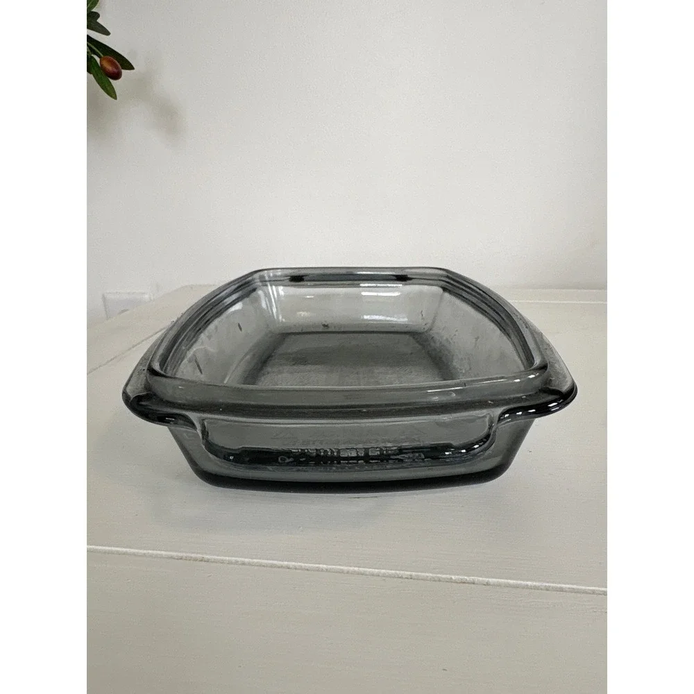 Vintage Visions Smoke Grey Glass Rectangular Baking Dish
